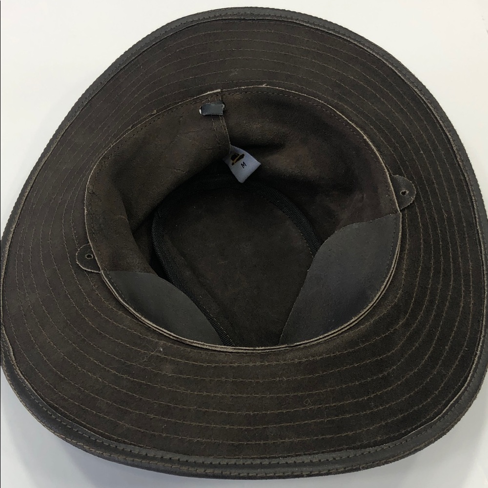 🤠Brown Genuine Leather Trilby / Fedora / Rancher Hat – Size M - Picture 10 of 16